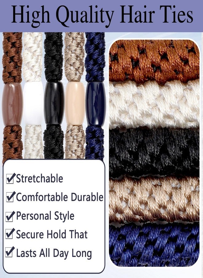 ValueBargain Mens Hair Ties, 10 Pack Hair Ties for Men Guys with Smooth Beads (Multicolor) - Image 4